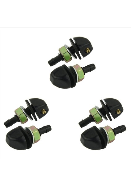 6 Adet Siyah Plastik Araba Ön Pencere Ön Cam Yıkayıcı Sprey Nozul Bmw Çifti (Yurt Dışından)