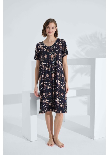 Bambu Kısa Kol Yazlık Kadın Elbise 72240