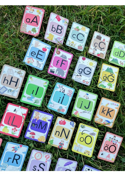 Renkli Ahşap Alfabe Kartları, Eğitim Seti, Anaokulu, Kreş, Okul Öncesi fiyatları