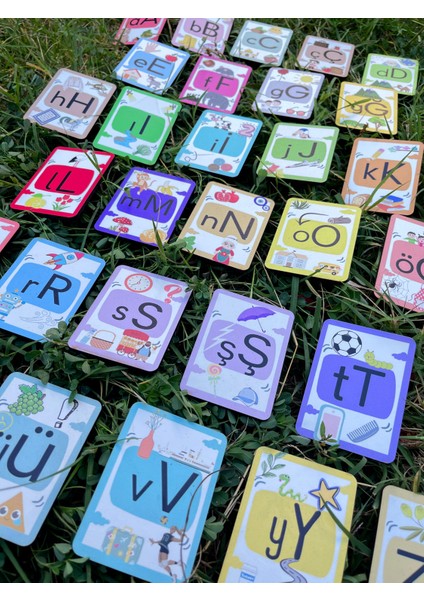 Renkli Ahşap Alfabe Kartları, Eğitim Seti, Anaokulu, Kreş, Okul Öncesi fırsatları