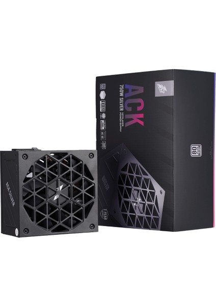 ACK 750W 80+ Silver ATX3.1/PCle 5.1 Aktif PFC 7 Yıl Garantili Siyah Güç Kaynağı