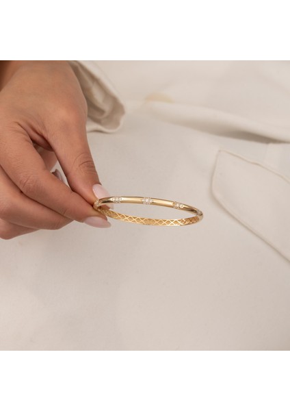 Taşlı 14 Ayar Altın Kelepçe modelleri