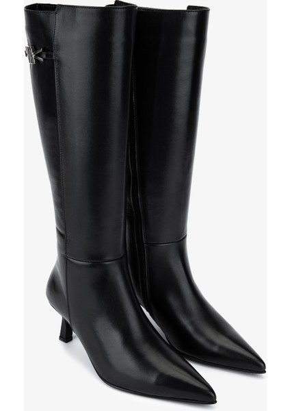 Kadın Hakiki Deri Siyah Deri Klasik Çizme 33 6205 Bn Czm SK25-26 Sıyah Derı fiyatları