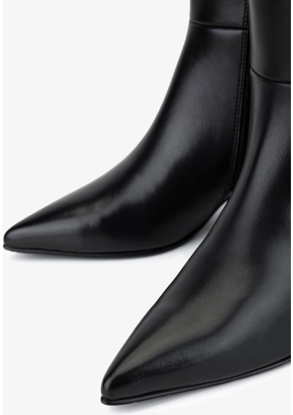 Kadın Hakiki Deri Siyah Deri Klasik Çizme 33 6205 Bn Czm SK25-26 Sıyah Derı modelleri