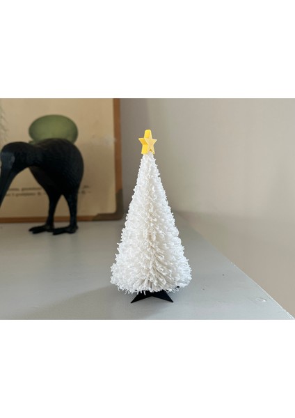 Yılbaşı Ağacı Beyaz Modern Biblo - 10 cm