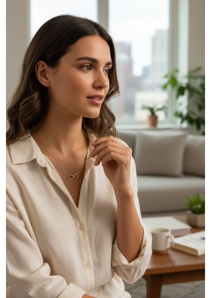 Sonsuzluk ve Kalp Figürlü Zirkon Taşlı 14 Ayar Altın Kolye fırsatları