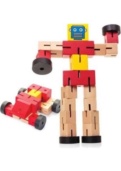 Ahşap Dönüşen Büyük Robot ve Araba Modeli, Haki Renkli, Eğlenceli ve Öğretici Ürün fırsatları