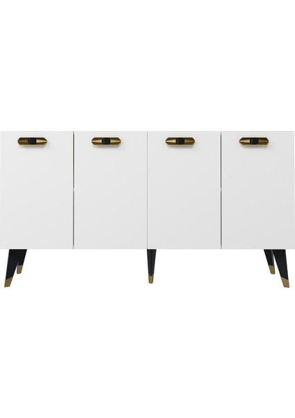 8220-32DD KB150 Konsol, Tv Ünitesi Beyaz-Altın-Siyah fiyatları