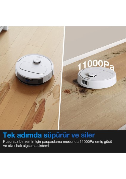 Deebot N20E Plus Beyaz Robot Süpürge ve Paspas modelleri