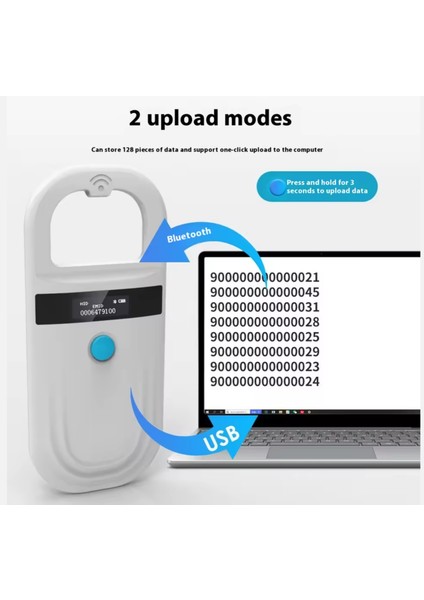 Hafızalı ve Bluetooth Mikroçip Okuyucu / Microchip Pet Hayvan Izleme ve Tanımlama modelleri