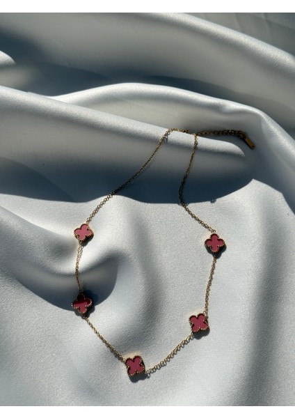 Çelik Dört Yaprak Figürlü Şans Kolye