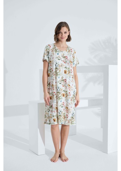 Bambu Kısa Kol Yazlık Kadın Elbise 72238