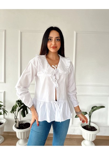 Pinterest Bebe Yaka Önden Düğmeli Gömlek