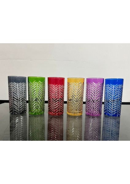 Balık Sırtı Model 6 Renk El Işi Kesme Kahve Yanı Su Meşrubat Bardağı LBR320 fiyatları