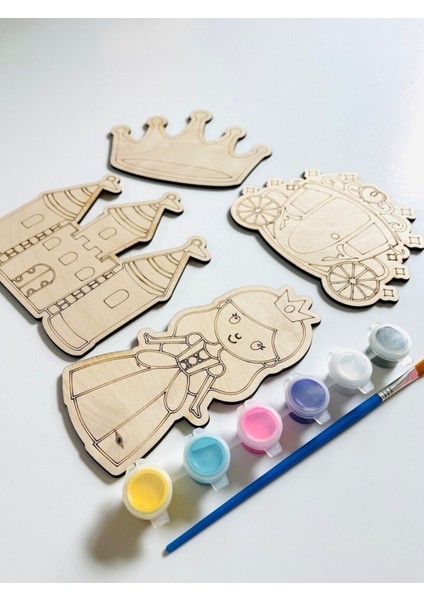 Çocuklar Için Eğitici Ahşap Boyama Seti, Montessori, Kendin Yap, Renkli ve Eğlenceli modelleri