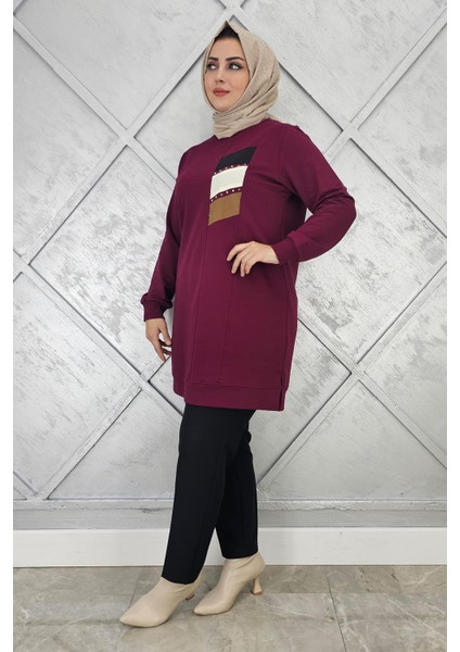 Kadın Paraşüt Kumaş Kombinli Tesettür Tunik fiyatları