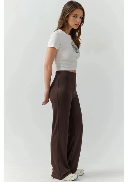 Kadın Rahat Kesim Modal Dokulu Düz Paça Eşofman Altı Kahve Kahvesi indirimleri