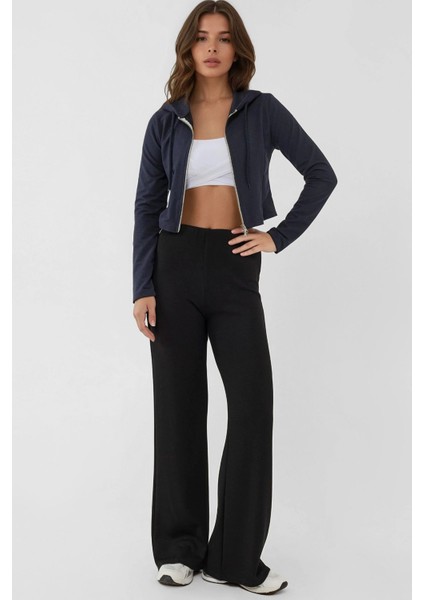 Kadın Rahat Kesim Modal Dokulu Düz Paça Eşofman Altı Siyah fiyatları