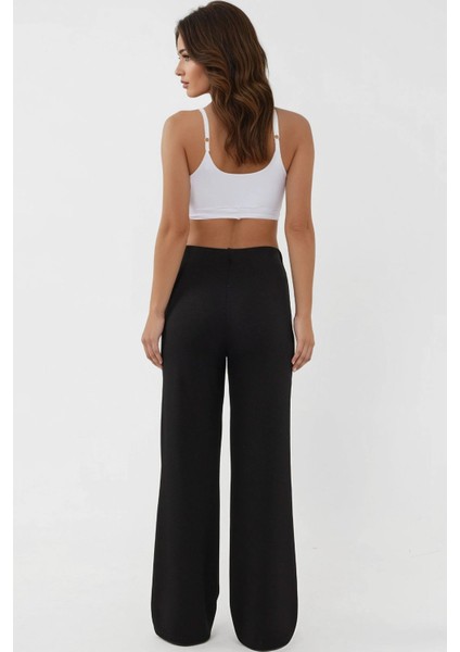 Kadın Rahat Kesim Modal Dokulu Düz Paça Eşofman Altı Siyah fırsatları