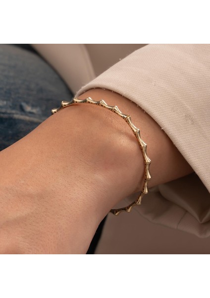 Kemik Model 14 Ayar Altın Kelepçe