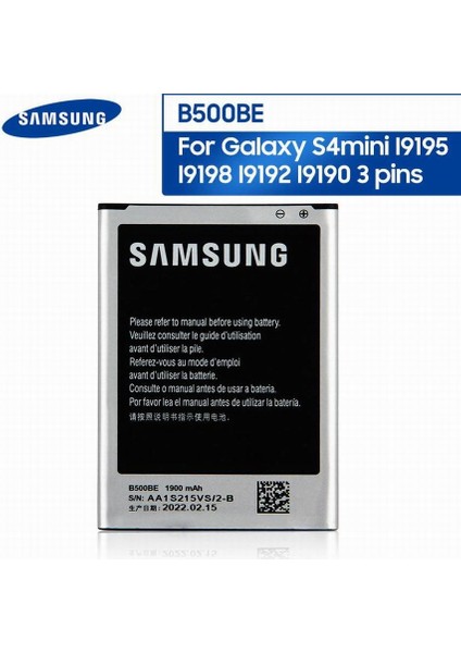 Samsung Galaxy S4 Mini I9190 I9192 I9195 I9198 3 Pin B500AE 1900 Mah