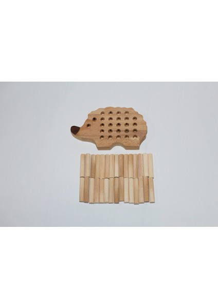 Doğal Ahşap Kirpi Montessori Oyunu, Tak ve Çıkar, Eğlenceli ve Eğitici Tasarım modelleri