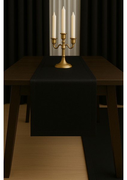 Saten Dokulu Siyah Runner , Masa Örtüsü, Amerikan Servis