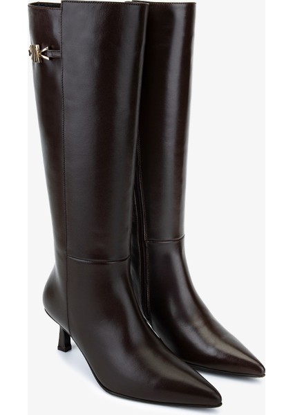 Kadın Hakiki Deri Kahverengi Klasik Çizme 33 6205 Bn Czm SK25-26 Kahve Derı fiyatları