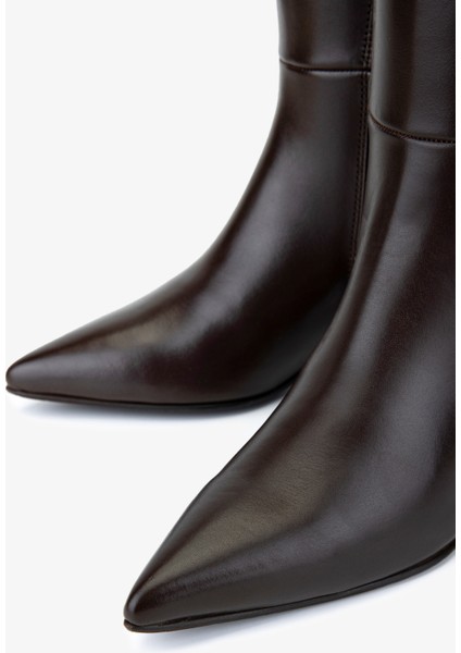 Kadın Hakiki Deri Kahverengi Klasik Çizme 33 6205 Bn Czm SK25-26 Kahve Derı modelleri