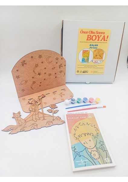 Ahşap Boyama Aktivite Seti, Kitap Hediye, Eğlenceli ve Öğretici Çocuk Seti