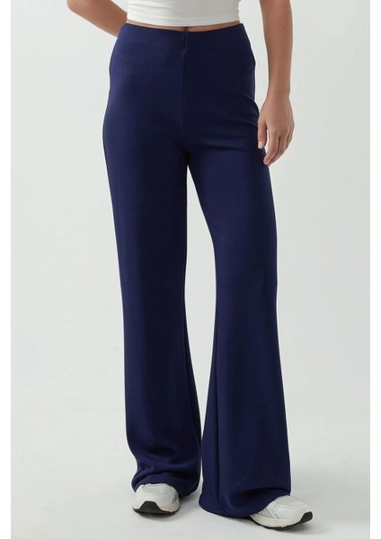 Kadın Rahat Kesim Modal Dokulu Düz Paça Eşofman Altı Gece Mavisi