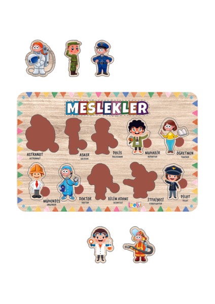 Ahşap Meslekler ve Işler Temalı 2'li Eğitici Yapboz Seti, Sarı Renk fiyatları