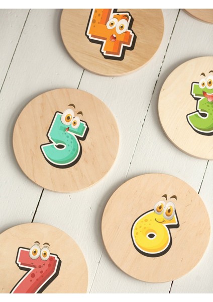 Ahşap Sayılar ve Basamak Taşları, Denge Alıştırması, Eğitici ve Eğlenceli Set