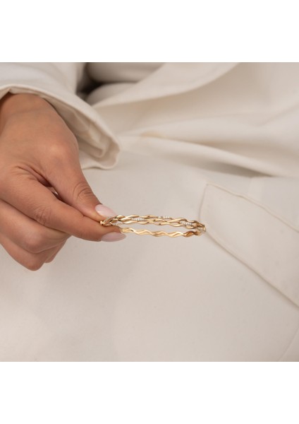 Taşlı 14 Ayar Altın Kelepçe modelleri