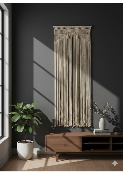 Makrome Perde Iki Püsküllü Ekru Kapı Süsü fiyatları