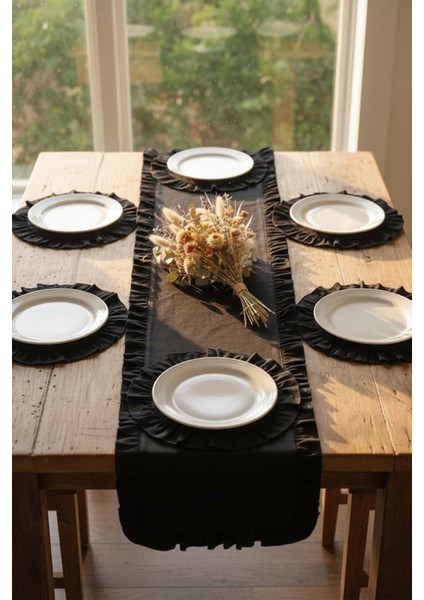 Fırfırlı Masa Runner 120x40 cm – Şık Dekoratif Masa Örtüsü fırsatları