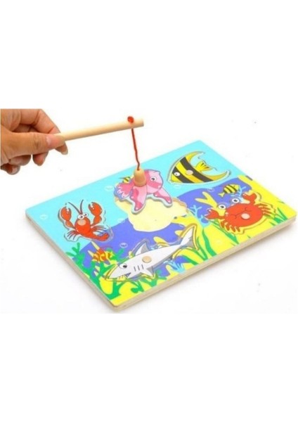 Mavi Ahşap Balık Tutma Puzzle, Eğlenceli ve Öğretici Hobi Seti fırsatları