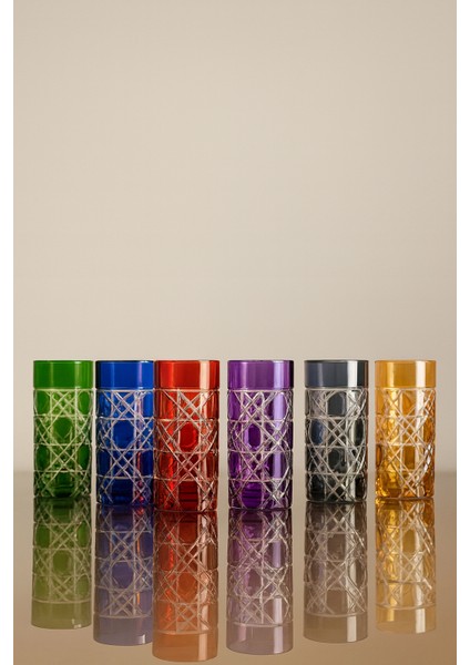 Petek Model 6 Renk El Işi Kesme Kahve Yanı Su Meşrubat Bardağı LBR320