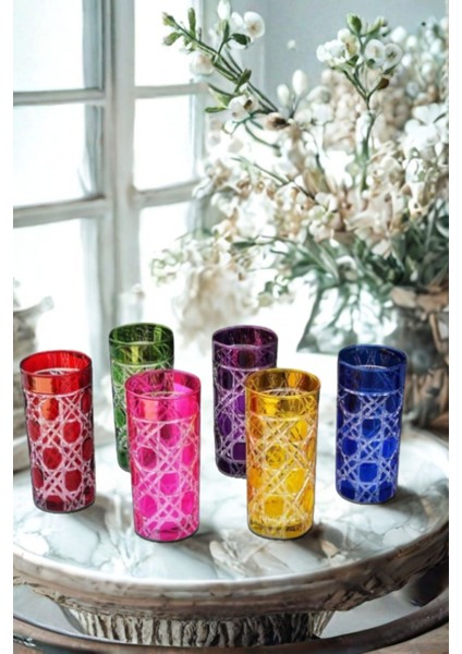 Petek Model 6 Renk El Işi Kesme Kahve Yanı Su Meşrubat Bardağı LBR320 modelleri