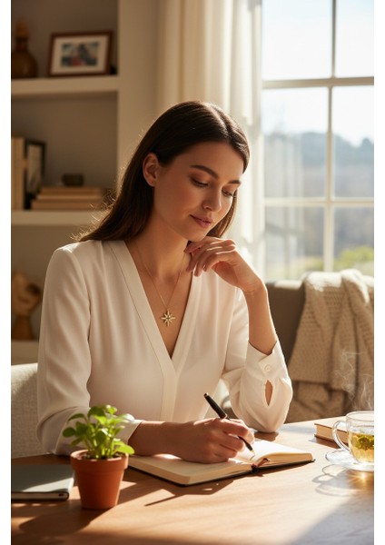 Kuzey Yıldızı Figürlü Zirkon Taşlı 14 Ayar Altın Kolye indirimleri