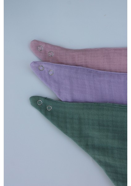 3'lü Organik Pamuk 4 Katlı Multi Müslin Fular Model Bebek Önlük, Salya ve Mama Önlüğü, Yakalık modelleri