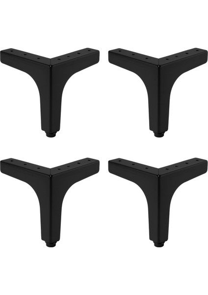 Dekor 12 cm Siyah 4'lü Set Metal Mobilya Ayağı Modern Tasarım Koltuk Sehpa Masa Tv Ünitesi Uyumlu