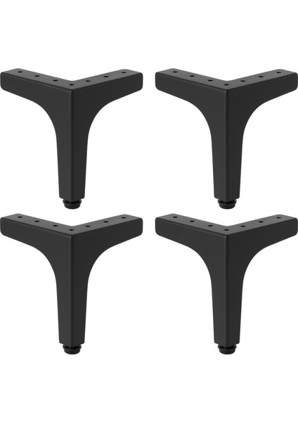 Dekor 17 cm Siyah 4 Adet Metal Mobilya Ayağı Seti 4 Adet Modern Tasarım Koltuk Sehpa Masa Tv Ünitesi