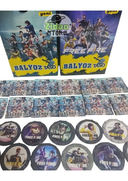 Free Fire Balyoz Tasoları 20 Adet Özel Seri Savaşçı Koleksiyon Taso Mini Oyuncak ve Şeker Hediyeli fiyatları