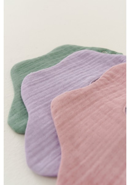 3'lü Organik Pamuk 4 Katlı Multi Müslin Çiçek Model Bebek Önlük, Salya ve Mama Önlüğü, Yakalık fiyatları