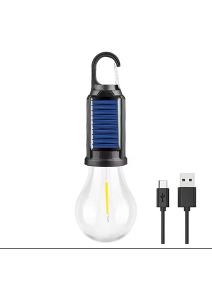 Güneş Enerjili Bahçe Balkon Teras Kamp Karavan Aydınlatması Lambası Solar LED Ampul