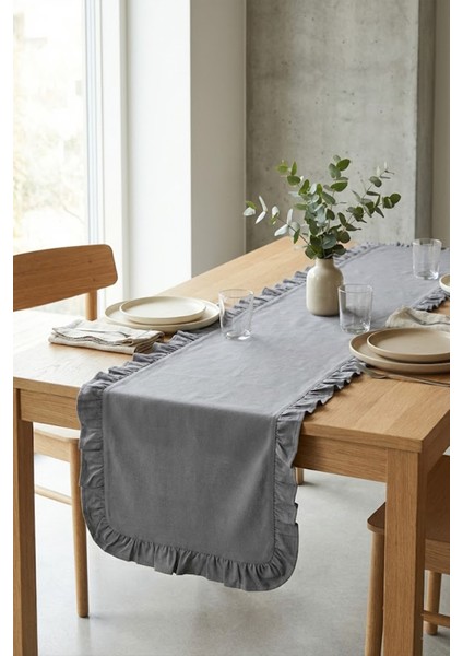Fırfırlı Masa Runner 120x40 cm – Şık Dekoratif Masa Örtüsü fiyatları