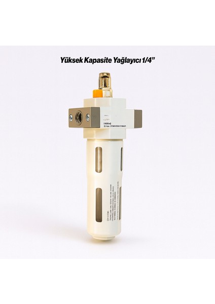 Yüksek Kapasite 1/4'' Pnömatik Yağlayıcı Endüstriyel Hava Hattı Otomatik Makine Bakım Koruma Cihazı modelleri