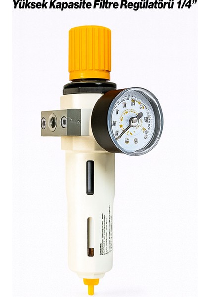 Yüksek Kapasite 1/4'' Filtre Regülatör Pnömatik Hava Temizleme Basınç Ayar Cihazı Kompresör fiyatları