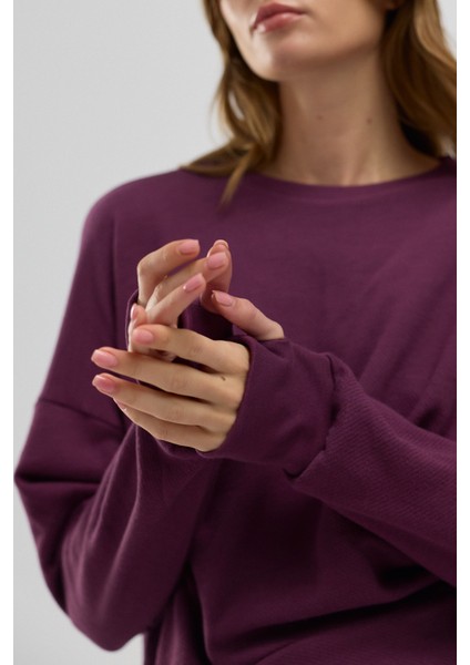 Luna %100 Pamuk Sırt Pencereli Sweatshirt